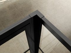 Horizon koppelset inloopdouche met nisdeur zwart - 20.3540