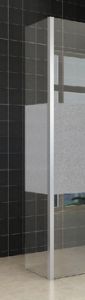 Zijpaneel 35 x 200 cm met hoekprofiel voor inloopdouche chroom met 10 mm NANO ged.matglas - 20.3896