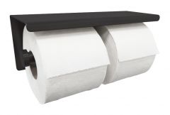 Brush dubbele toiletrolhouder mat zwart - 24.2841