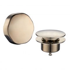 Wiesbaden knop/plug badoverloopcombinatie geborsteld staal - 29.2902