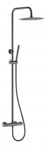 Ribbd thermostatische regendoucheset opbouw gunmetal - 29.2969