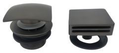 Gemma 2.0 knop/plug badoverloopcombinatie + vulfunctie vierkant gunmetal - 29.2982