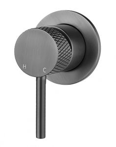 Ribbd inbouw 1-weg douchemengkraan gunmetal - 29.5343
