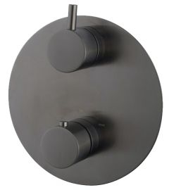 Caral afbouwdeel rond inbouwthermostaat 2 weg gunmetal - 29.7540