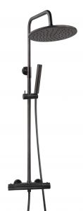 Caral thermostatische doucheopbouwset 25 cm gunmetal - 29.7957