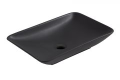 Kare waskom rechthoekig 58x36x11,5 cm keramiek mat zwart - 32.2408