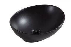 Barco waskom ovaal 40x33x14,5 cm keramiek mat zwart - 32.2411