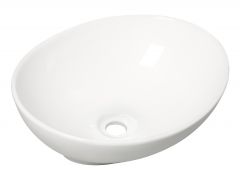 Barco waskom ovaal 40x33x14,5 cm keramiek glans wit - 32.3411