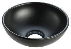 Kimo waskom rond 28x10 cm keramiek mat zwart - 32.3414