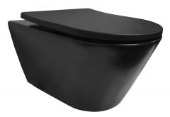 Stereo rimless wandcloset + shade zitting mat zwart - 32.3427