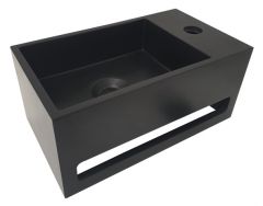 Julia fontein Solid Surface 35 x 20 x 16 cm mat zwart rechts - 36.4071
