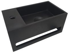 Julia fontein Solid Surface 35 x 20 x 16 cm mat zwart links - 36.4072