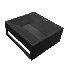 Julia fontein solid surface 30 x 28 x 12,5 cm mat zwart - 36.4081