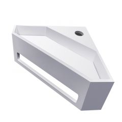 Julia hoekfontein solid surface 35 x 35 x 16 cm mat wit - 36.4084