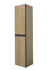 Lotus kolomkast met 2 deuren 35 cm naturel eik/mat zwart - 38.3933