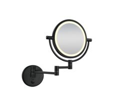 Home scheerspiegel met LED verlichting 20 cm zwart - 38.4140