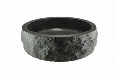 Raw waskom rond hamerslag 40x12 cm hardsteen gezoet - 39.3517