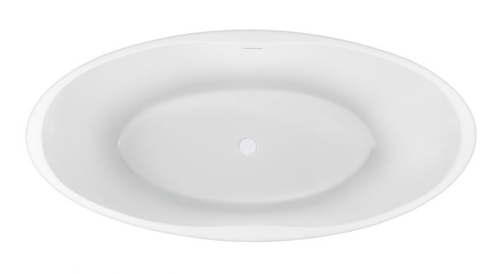 Oval vrijstaand ligbad 170 x x 60 cm mat wit