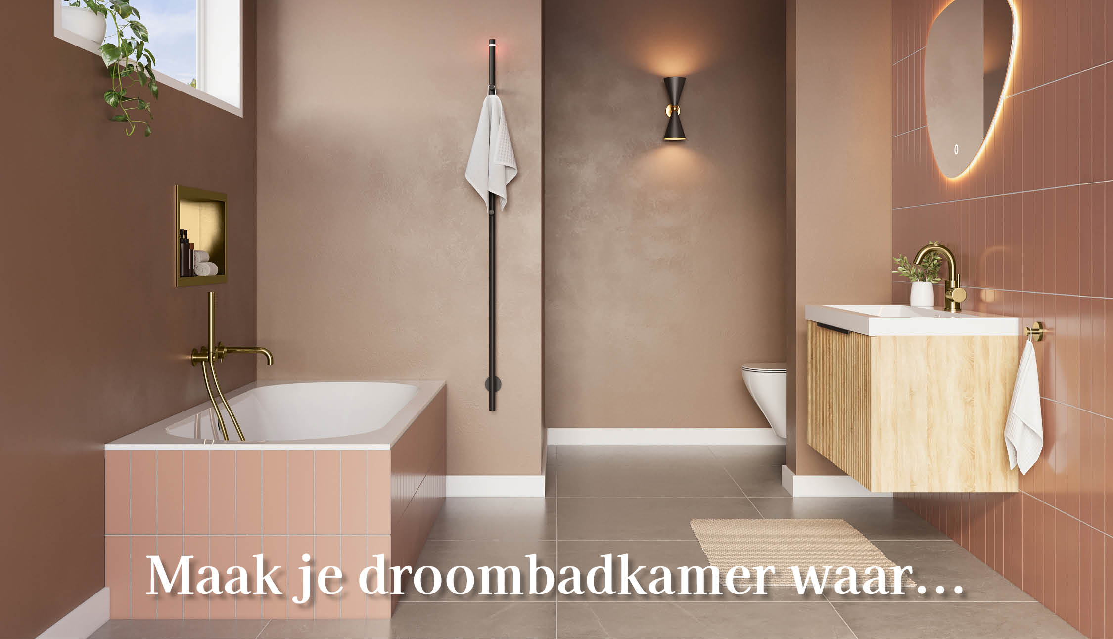 Sfeer afbeelding van hoe een badkamer met Wiesbaden producten er uit ziet